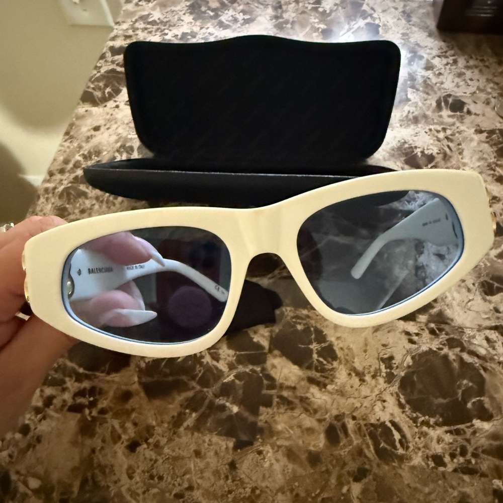 Balenciaga Off-White Sunglasses